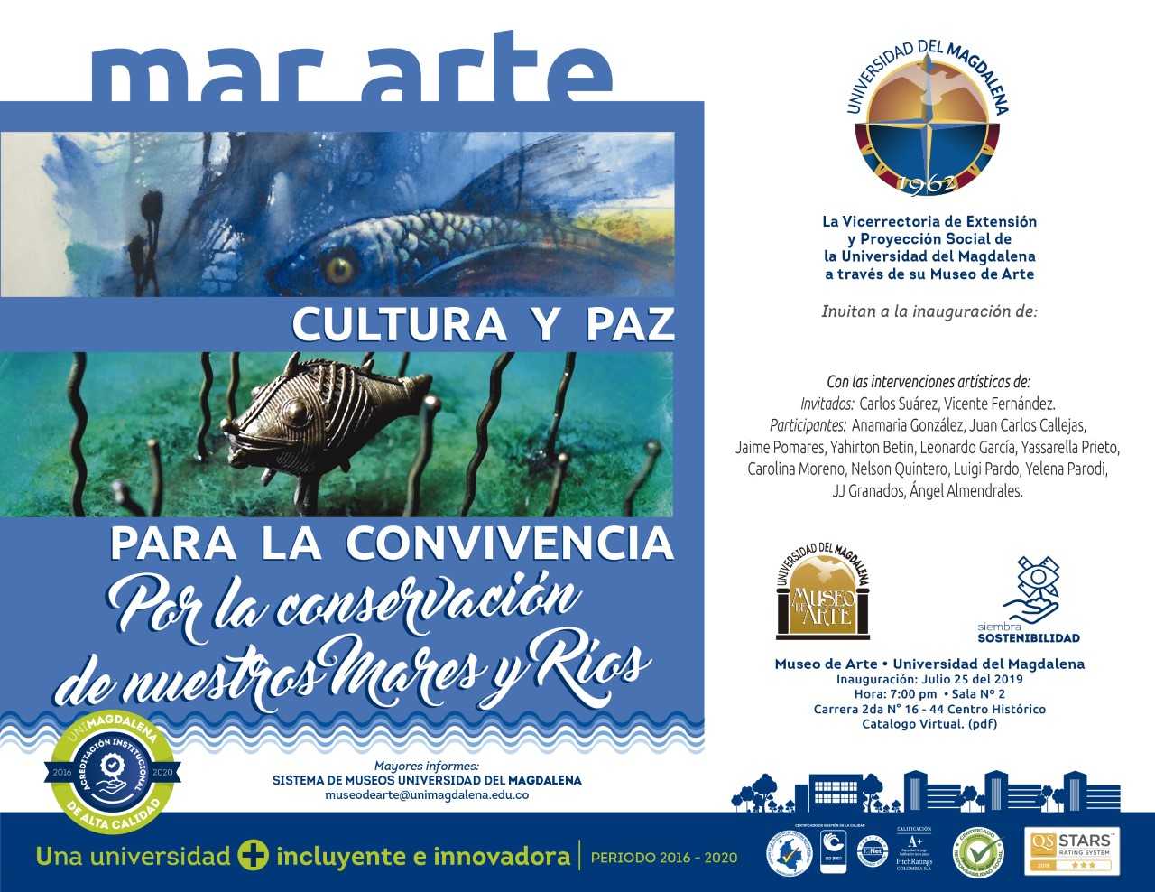 Exposición de Arte y Cultura: 'Mar, Arte, Cultura y Paz para la Convivencia' Por la Conservación de Nuestros Mares y Ríos